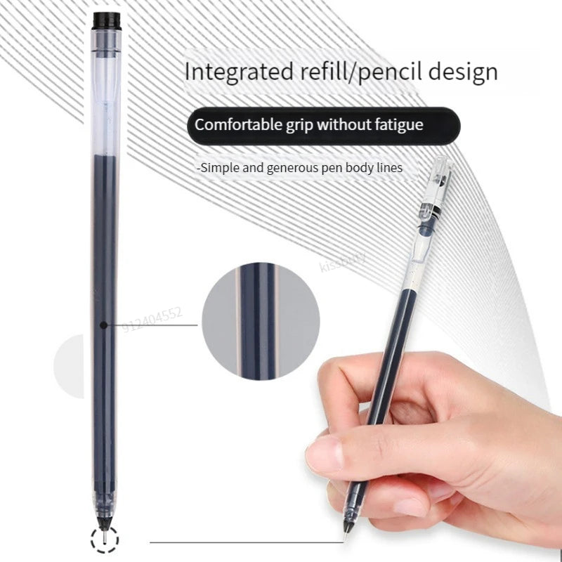 12 PCS Large capacity 0.5mm Gel pens no refill Stationery Smooth writing Fast dry ballpoint pen for school&office Supplies