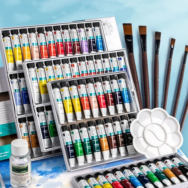 WINSOR&NEWTON Acrylic Paint Set 12/36 Colors Craft Paint for Fabric/Clothing/Nail/Canvas/Rock Painting Drawing Set Art Supplies
