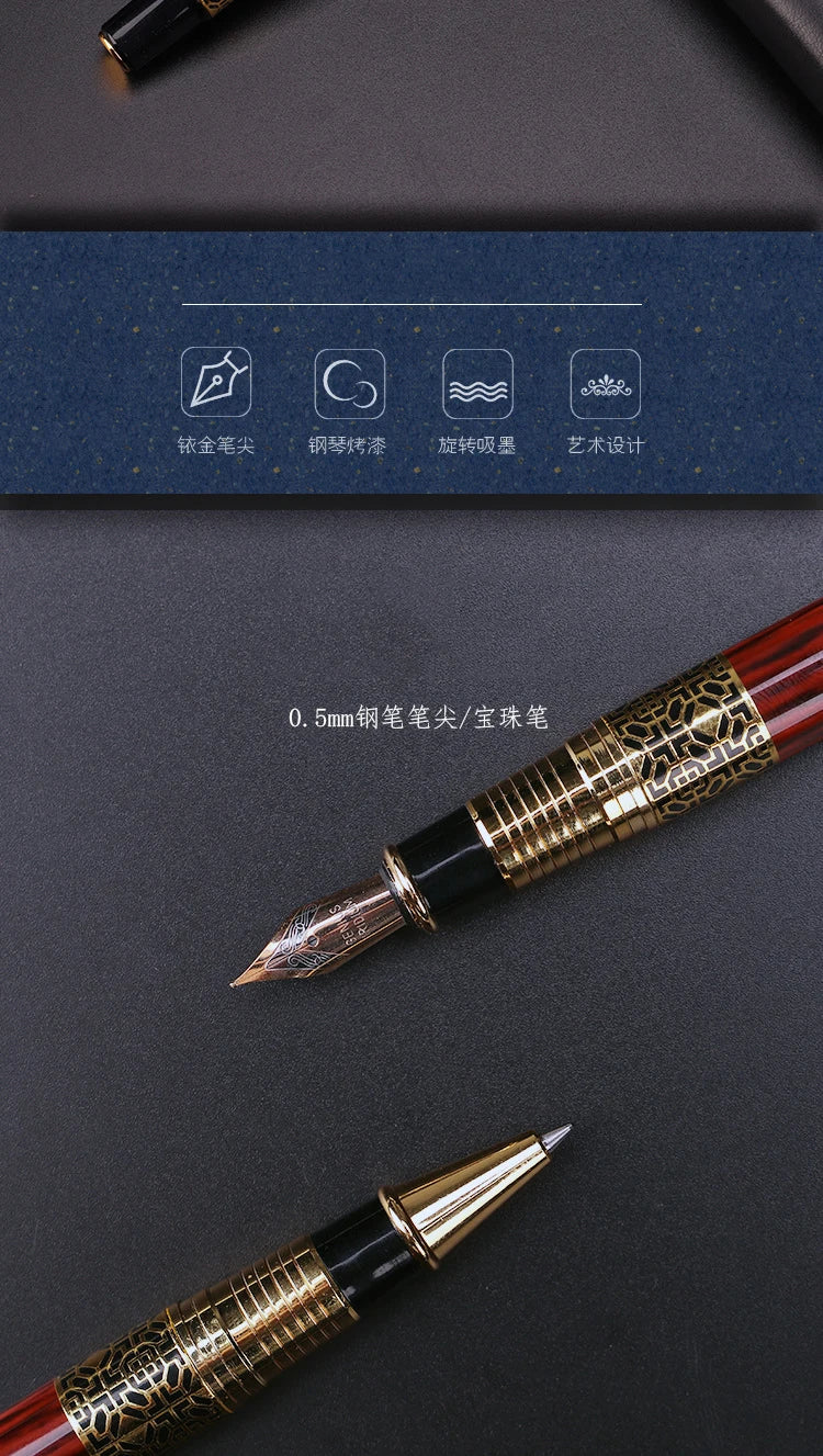 Metal Wood Grain Fountain Pen School Supplies Pens Student for Ballpoint Pen Stationery Supplies Fountain Pen High Quality