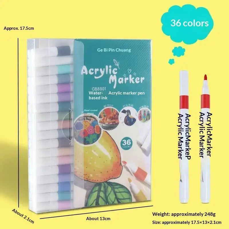 Acrylic Paint Markers 24 Colors Waterproof Smudge Resistant for Pottery Painting Handmade DIY Art Project