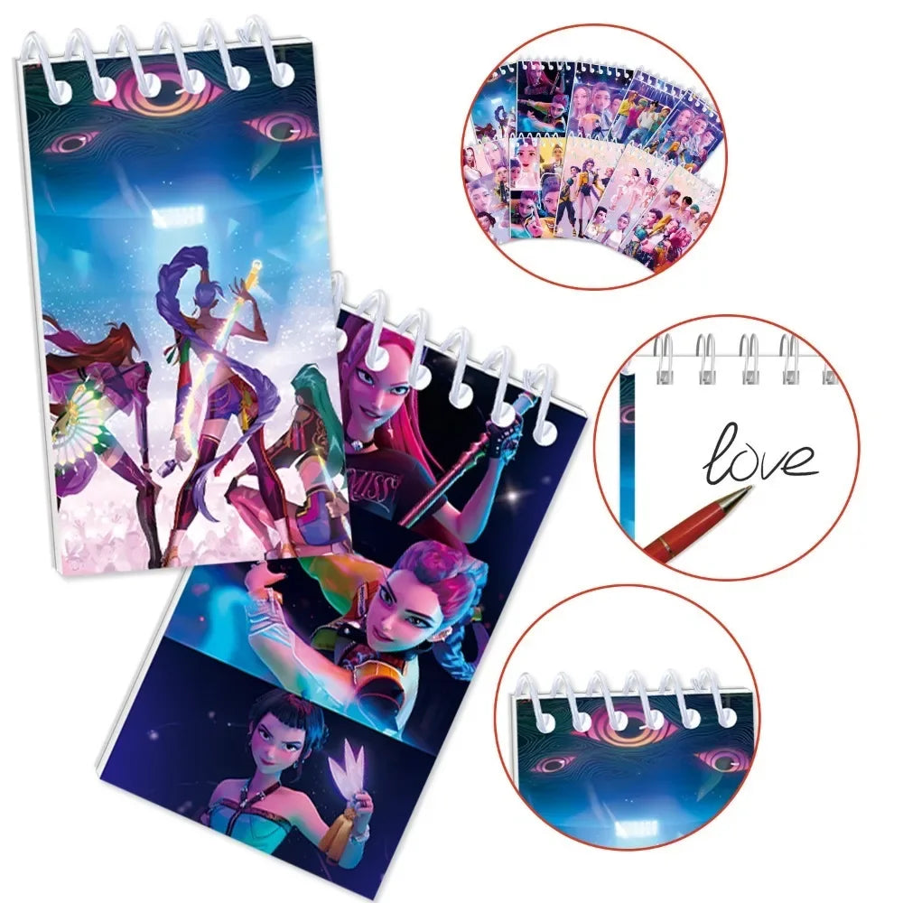 Cute Anime cartoon Notebook  Binder Anime Pattern Stationery Supplies Back To School Gifts 10*6cm