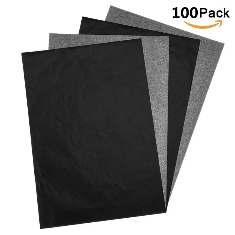 100pcs A4 Carbon Paper Paintings Tracing Copy Carbon Paper DIY Transfer Tracing Painting Sheets Black Blue School Tools