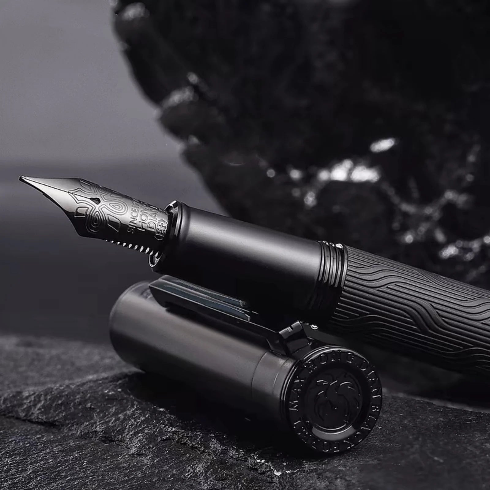 New Hongdian 1860 Max Forest Metal Fountain Pen Blue Nib EF/F Nib Beautiful Tree Texture Excellent Writing Business Office Pen