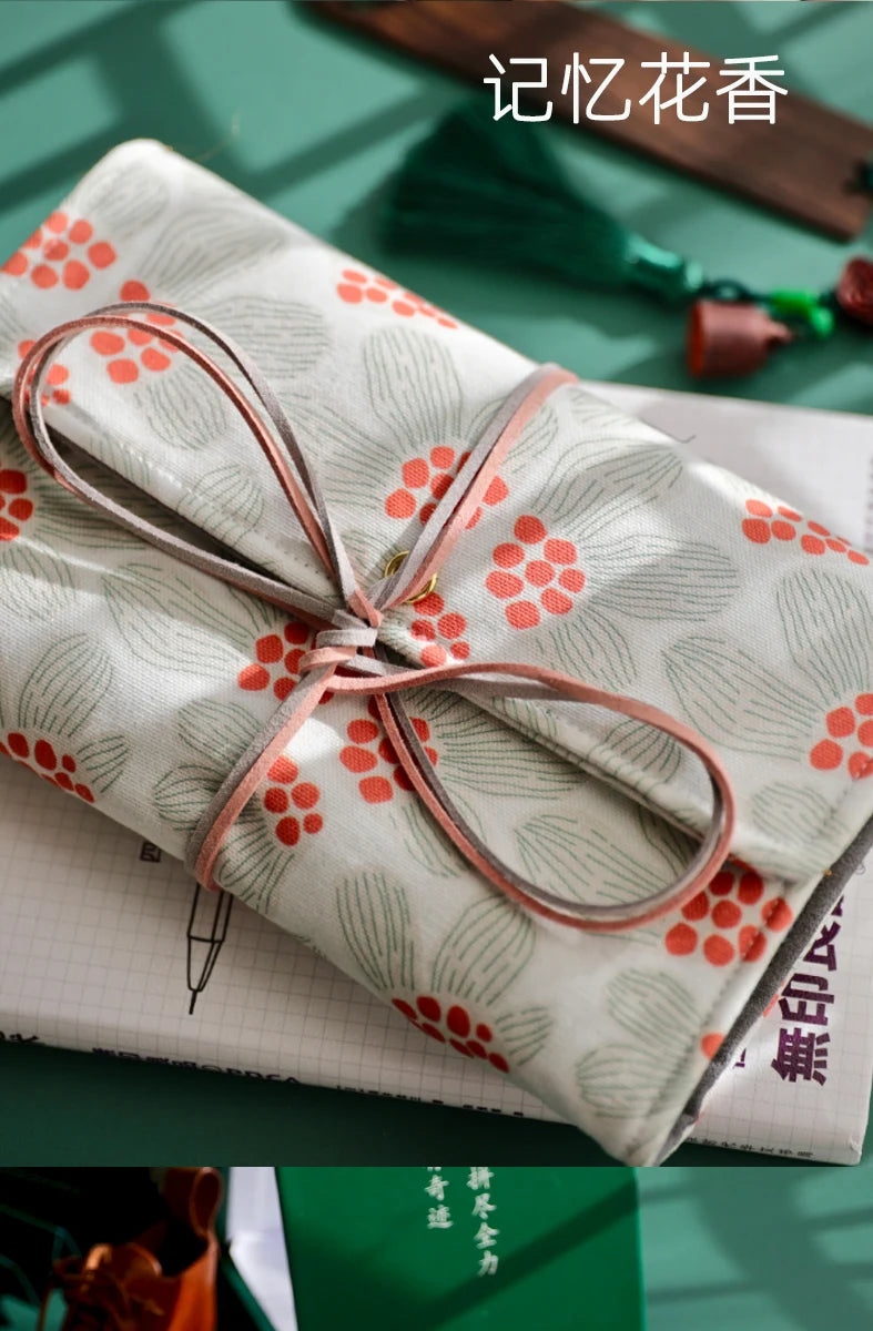 Beautiful Notebook for Girls Cloth Cover Retro Chinese Style Loose-leaf Diary Portable Scrapbook Binder Notepad Gift