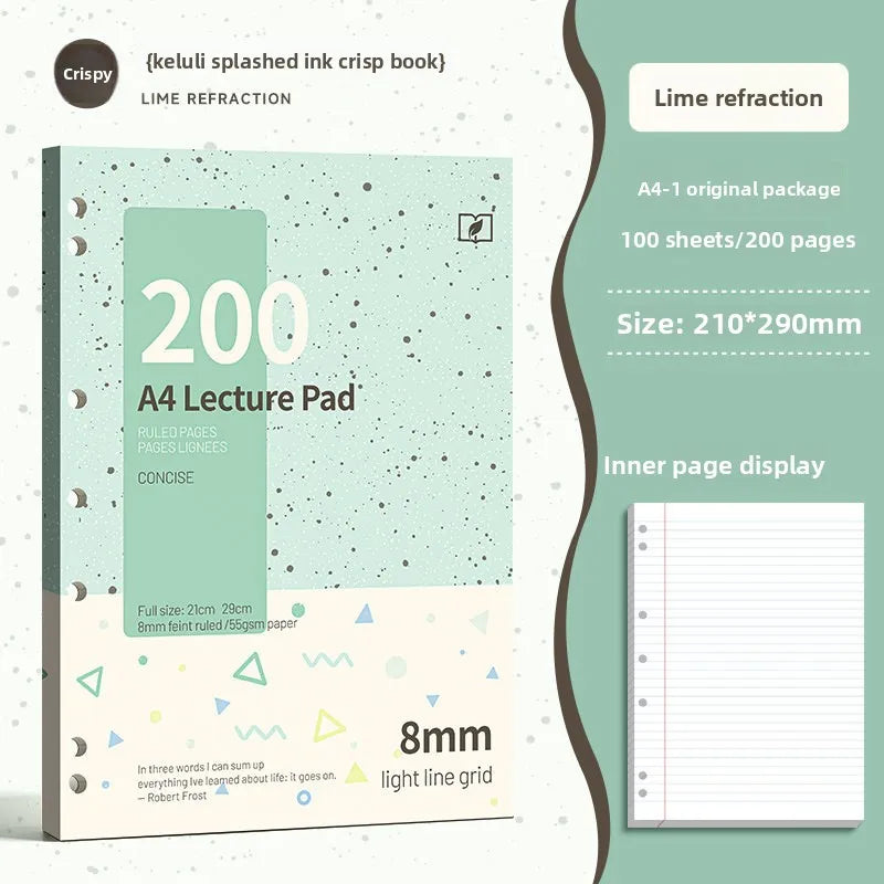 Thickened Loose Leaf Notebook A5 Horizontal Ruled Journal Diary Vintage Retro American Style Office School Writing Notepad