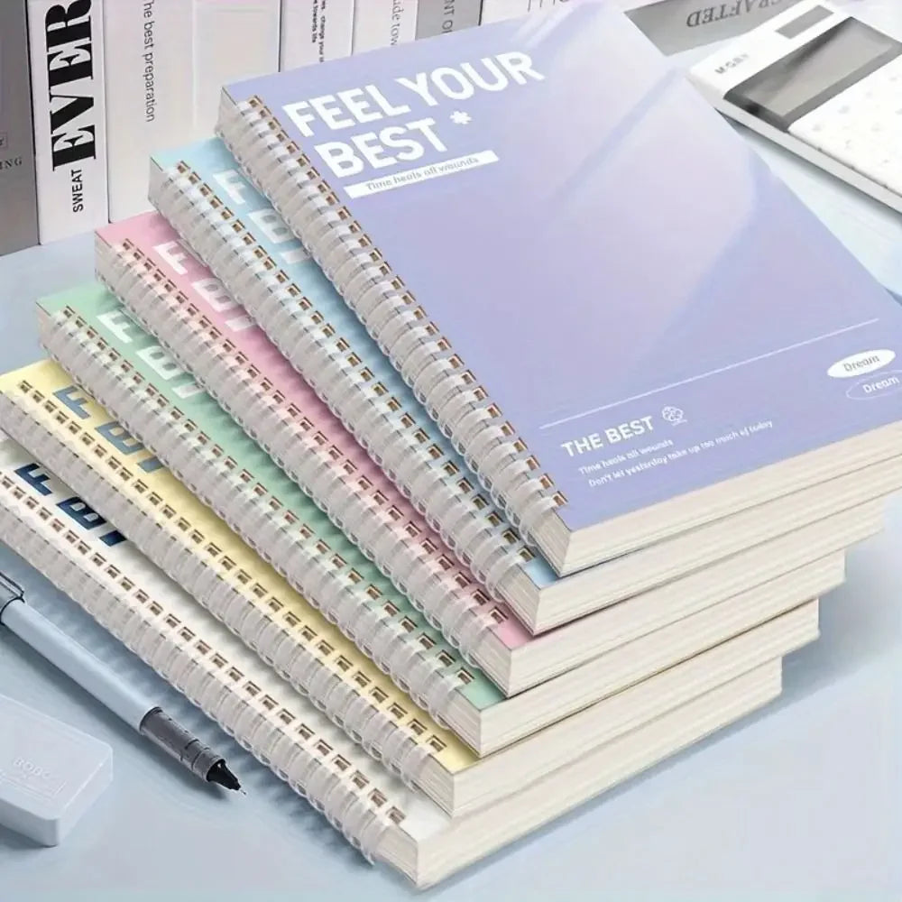 60 Sheets A5 Spiral Notebook, Perforated Horizontal Lined Pages, Color Diary Notepad, School Office Stationery Gift