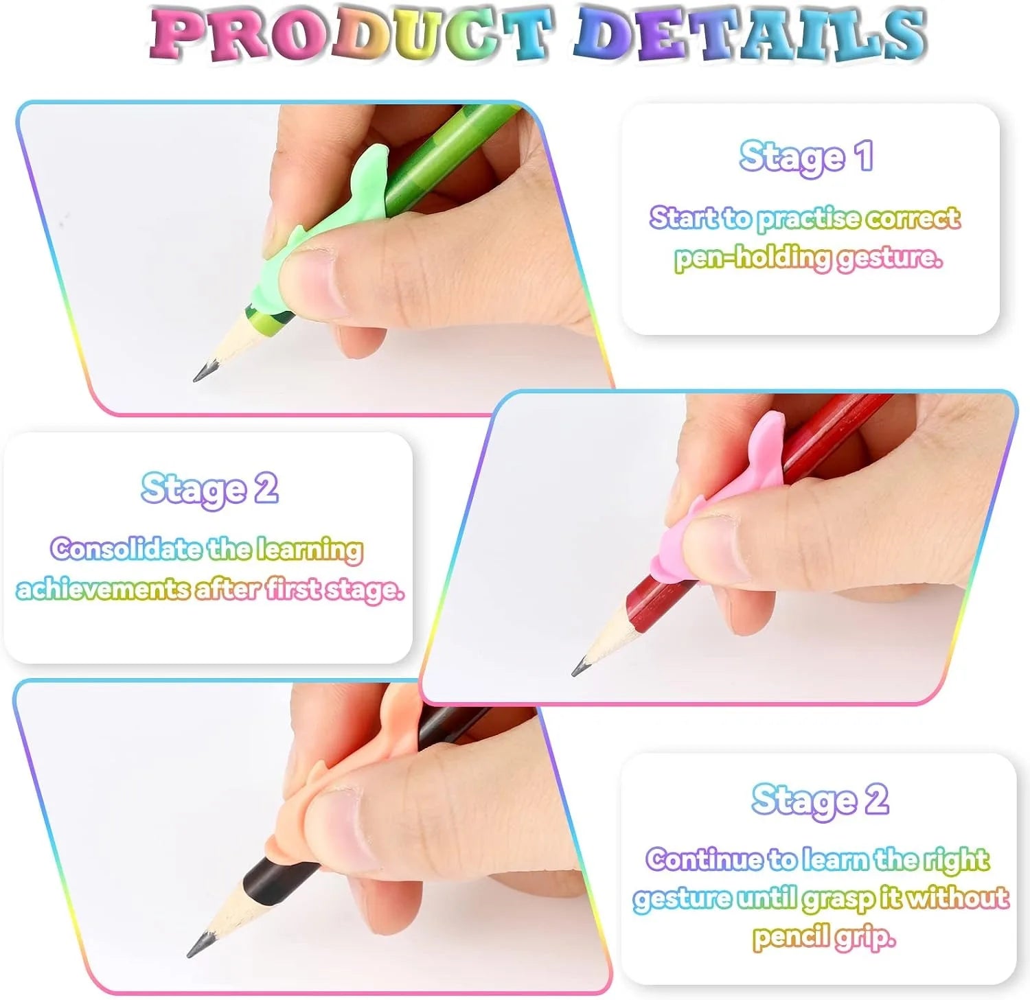 Pencil Grippers for Kids Handwriting 10-30Pcs Finger Grips Holder Ergonomic Writing Aid Grip Posture Correction Training Tools