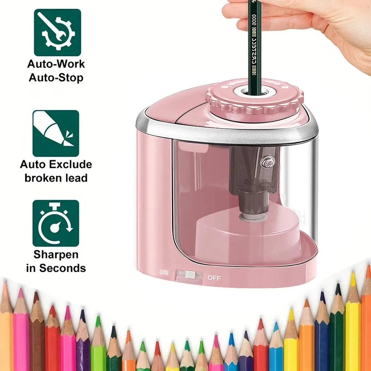 Multifunctional Automatic Electric Sharpener Switch Pencil Sharpener Spare Blades For Home Office Pencils Art Drawing Supplies