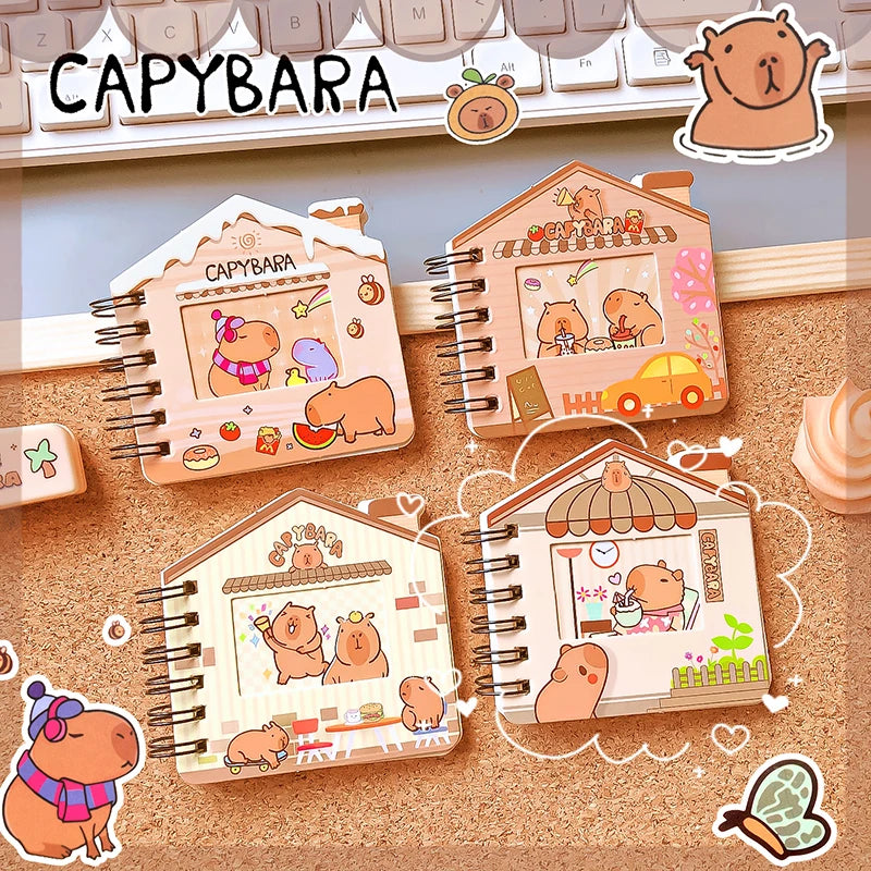 kawaii Stationery office supplies Portable mini notebook cute capybara journal Diary school notebooks for kid Notepads for notes
