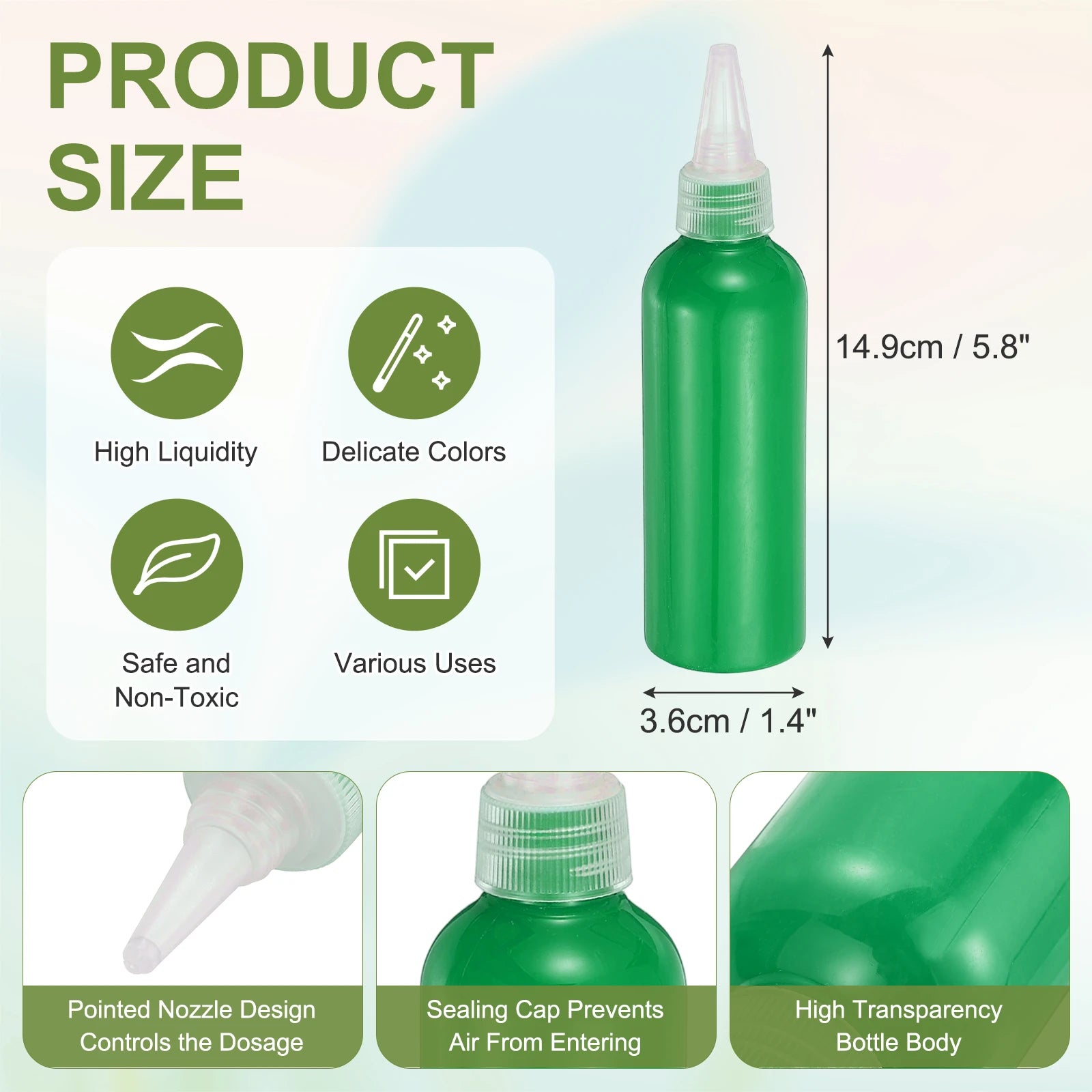Acrylic Ink 100ml/3.4oz High Flow Fast Drying Professional Colors Acrylic Paint Ink for Painting Canvas Wood Rocks Craft Drawing