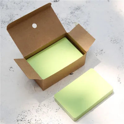 1pack （100pcs）Blank cardstock handwritten English words white hard cardstock small message portable memory card