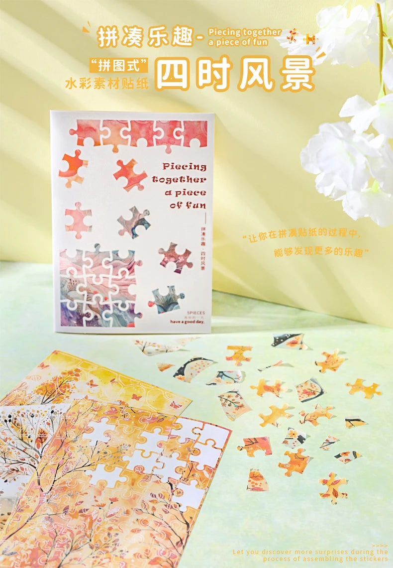 Journal GO 5pcs Piecing Together Fun Stickers Creative Decor Scrapbooking Diary Album Collage Junk Journal Material