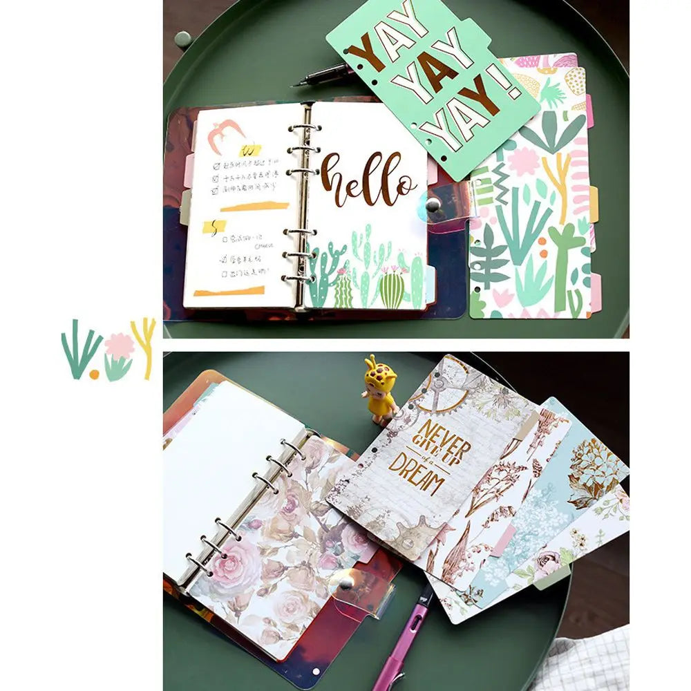 Planner Notebook Binders 6-Ring Binder Binder Index Page Binder Index Dividers Binder Indexing Cards Loose Leaf Separator Page