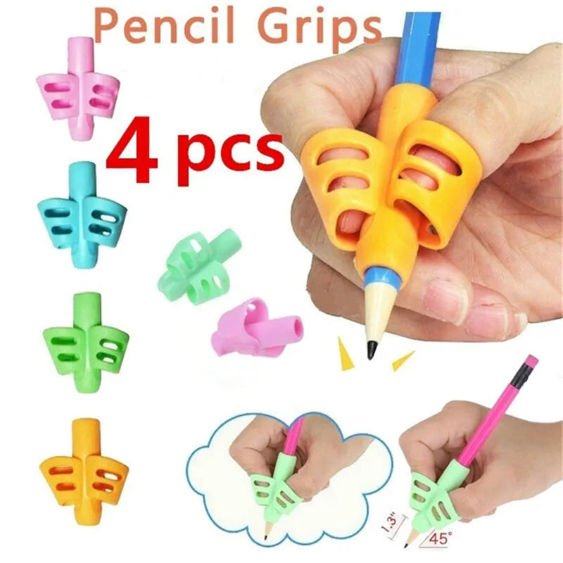 4Pcs Pencil Grips Kids Handwriting Posture Correction Training Grippers Writing AIDS Pens Holding for Toddler Children Gifts
