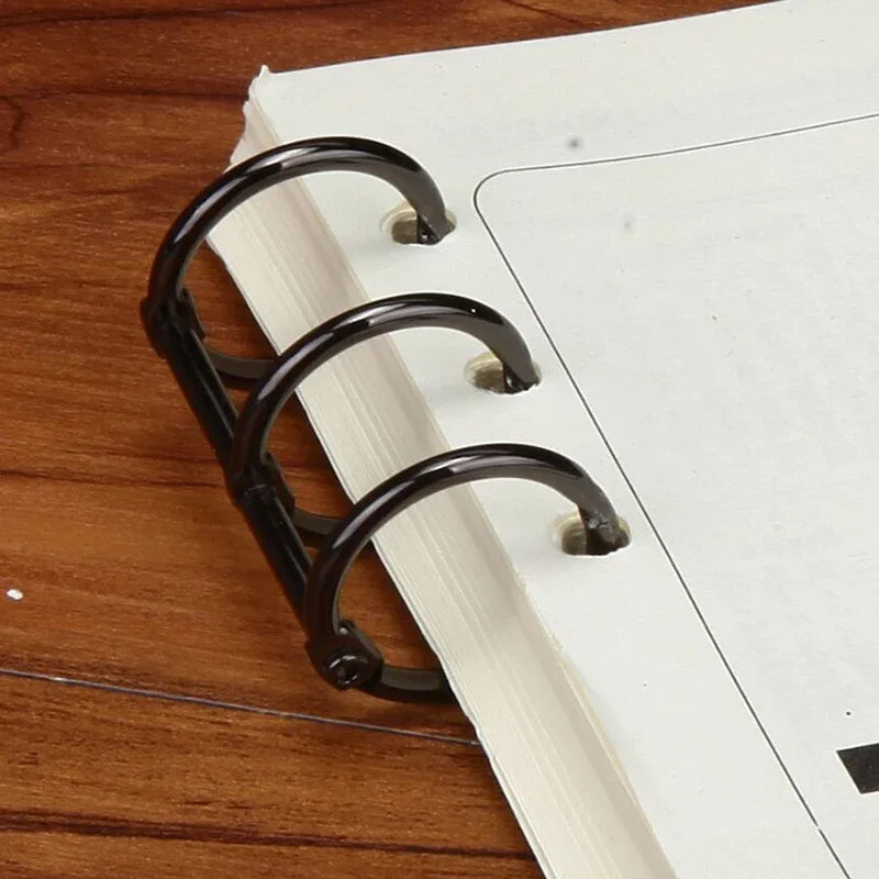 2PCS Ring Binder Clips Detachable Buckle Loose-leaf Binder 3 Rings Metal Binding Clips Office School Supplies