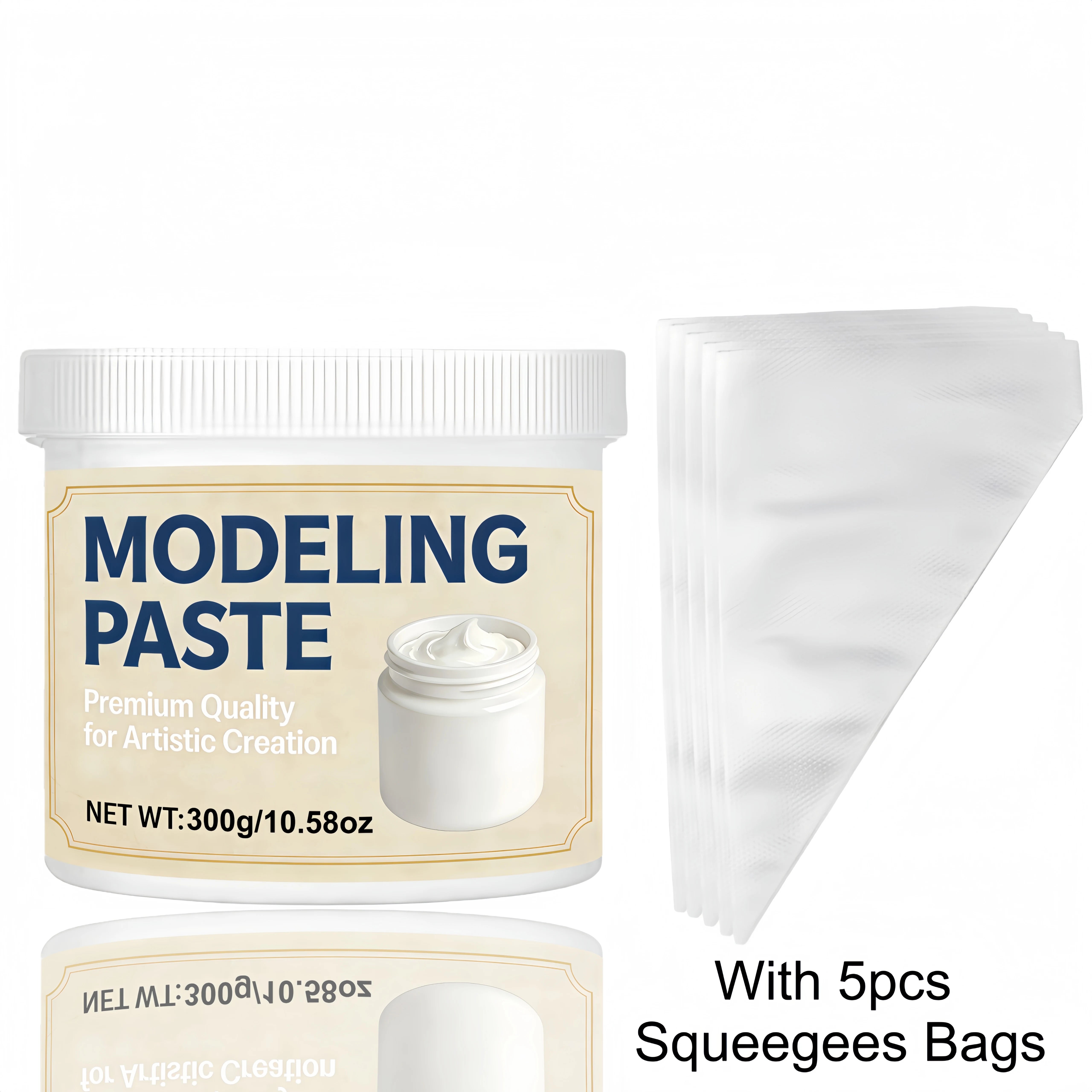 Acrylic Molding Paste: 3D Texture for Canvas & Wood. For Art & Crafts, Mixable with Acrylic Paint Quick-Drying & Crack-Resistant