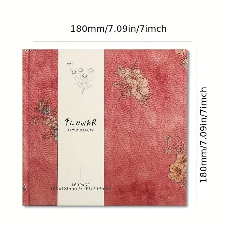 160 Pages 7*7 Inch Sketchbook Art Retro Silk Notebook Office/School/Art Supplies Blank Inner Page