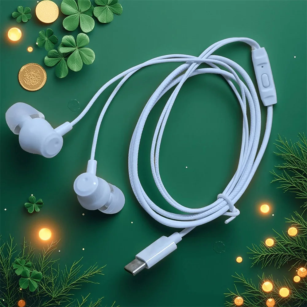 696 Portable Wired In Ear Headphones HD Calling Earphones Clear Sound Quality Music Playing TYPE-C Universal Headset