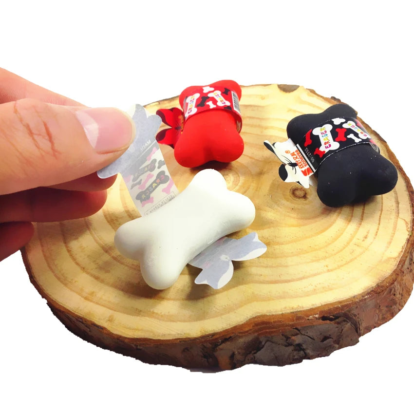 4pcs/lot Fashion Bone design eraser kawaii gift for kids Shoot Props material escolar erasers for erasable pen & pencils
