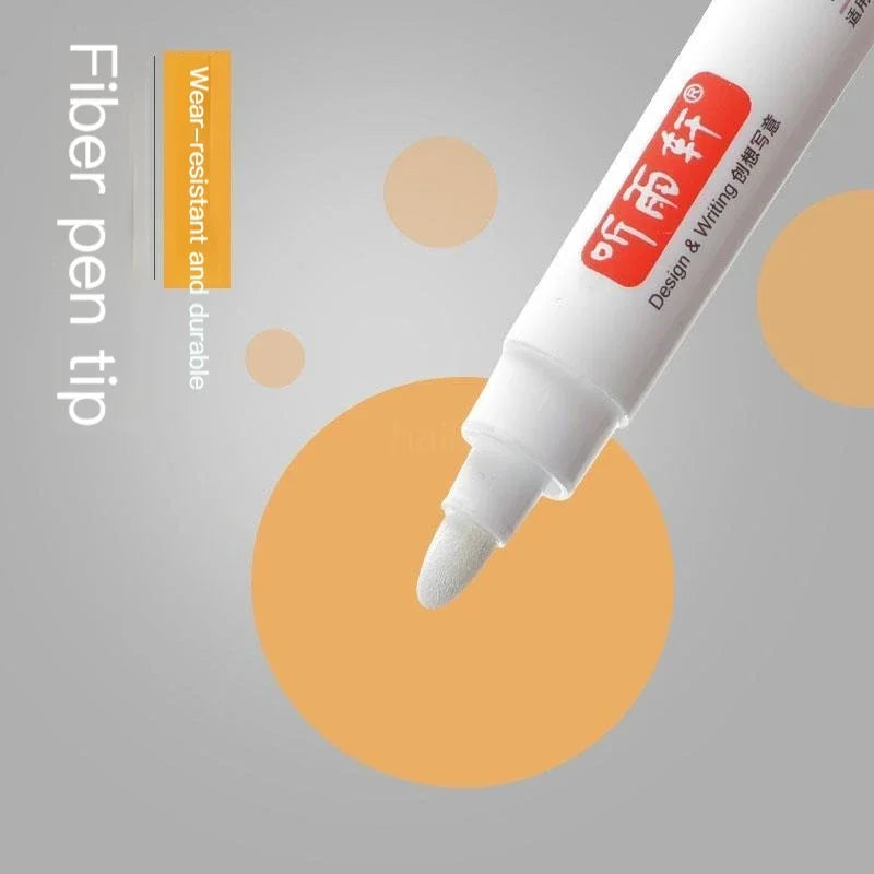 Haile For Metal White Oily Markers Waterproof Permanent Plastic Gel Pen Writing Drawing DIY Graffiti Stationery Notebook
