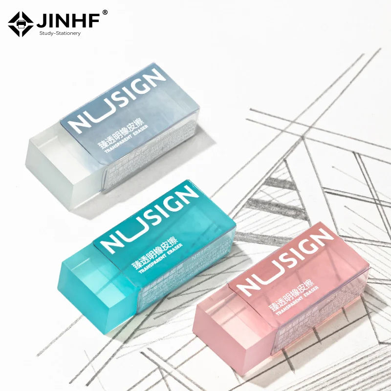 Rubber Soft Erasers Transparent Eraser Ins Simplicity Solid Color Eraser Wipe Clean Eraser Lovely Student Stationery Supplies