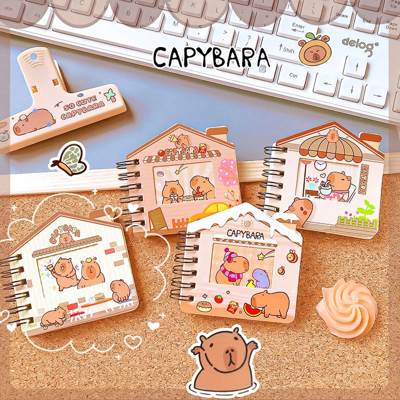 kawaii Stationery office supplies Portable mini notebook cute capybara journal Diary school notebooks for kid Notepads for notes