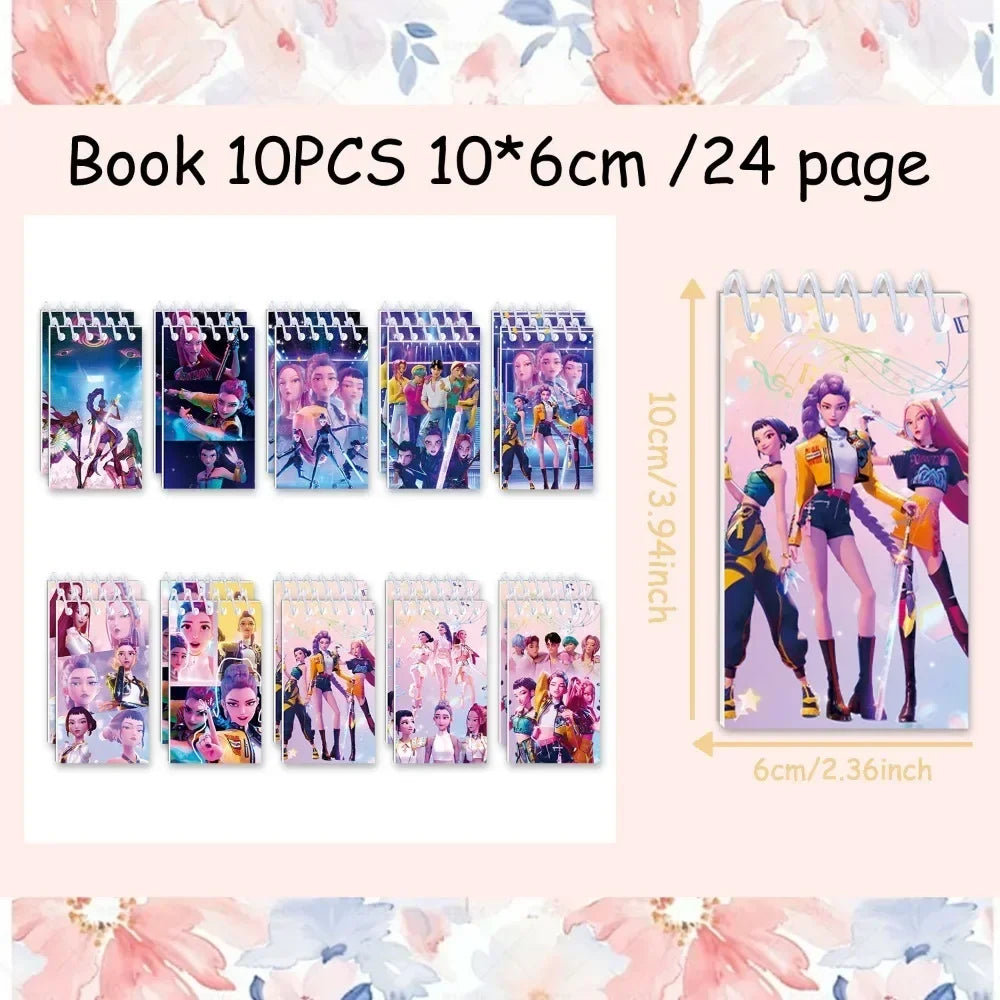 Cute Anime cartoon Notebook  Binder Anime Pattern Stationery Supplies Back To School Gifts 10*6cm