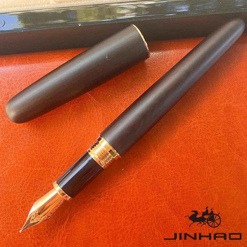 1 PCS JINHAO 9036 Vintage Natural Wood Medium Nib Handmade Fountain Ink Pen