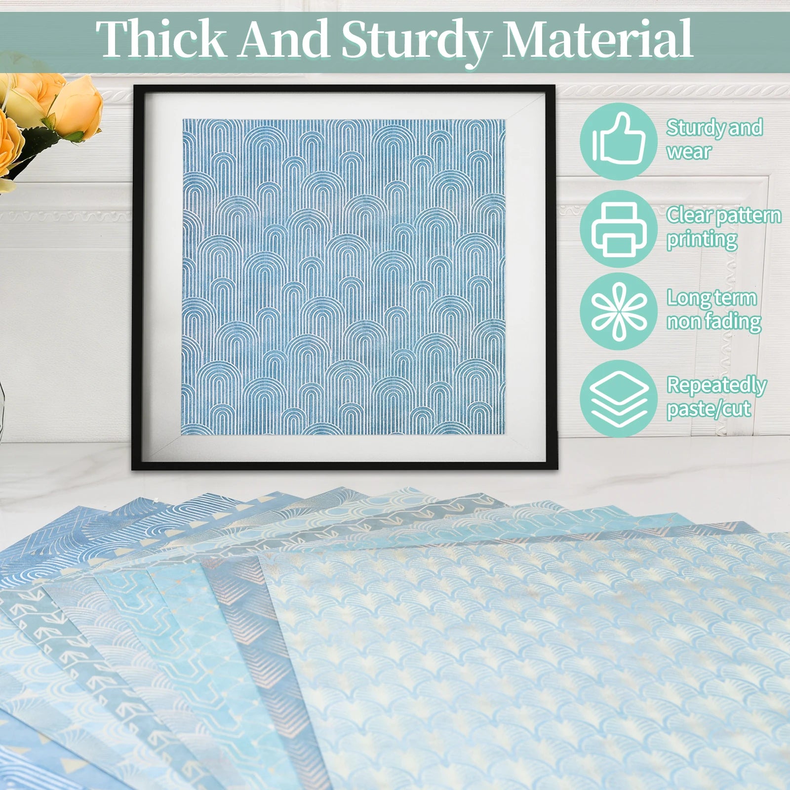 24 Sheets Double Sided Scrapbook Paper 12x12 Inch Decorative Craft Paper Decorative Scrapbooking Papers for Handbook Card Making