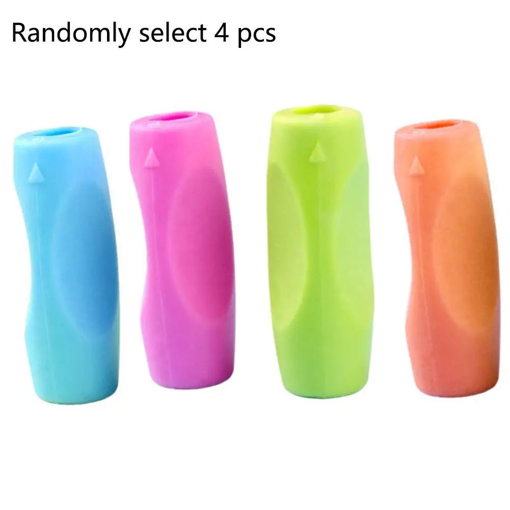4-Pack Pencil Grips,Soft Silicone & Non-Slip Texture, Ergonomic Pen Holder for Kids & Adults Left/Right Handed Writing,Drawing