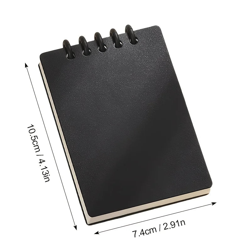 4pcs A7 loose leaf notebooks, 80 pages per book, Thick Inner Pages, Hot Stamping Buckle, black, white