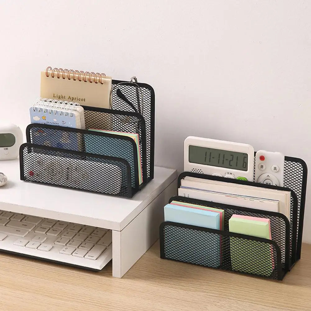 Desk Organizer Small File Holders Letter Organizer Metal Mesh Document/Filing/Folders/Paper Organizer for Desktop