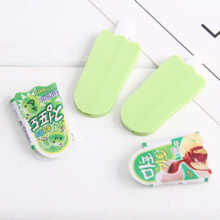 Wholesale Ice Cream Shaped Erasers, Educational Stationery for Elementary School Children, Pack of 4