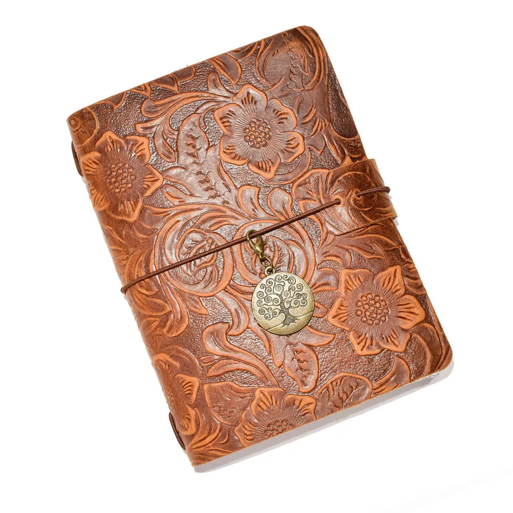Travel Notebook Retro Leather Journal DIY Handmade Vintage Planner Note Book Portable Sketchbook Teacher School Gift 192 Pages