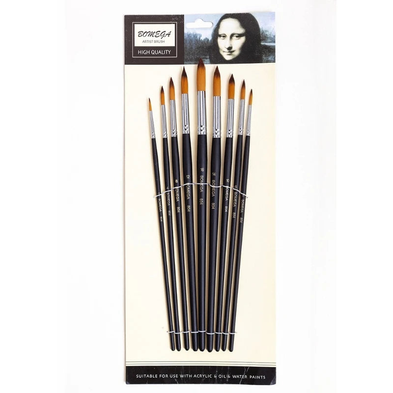 Watercolor Paint Brushes Professional Round Painting Brush 9Pcs/set Paint Brush for Watercolor Oil Acrylic Painting Art Supplies