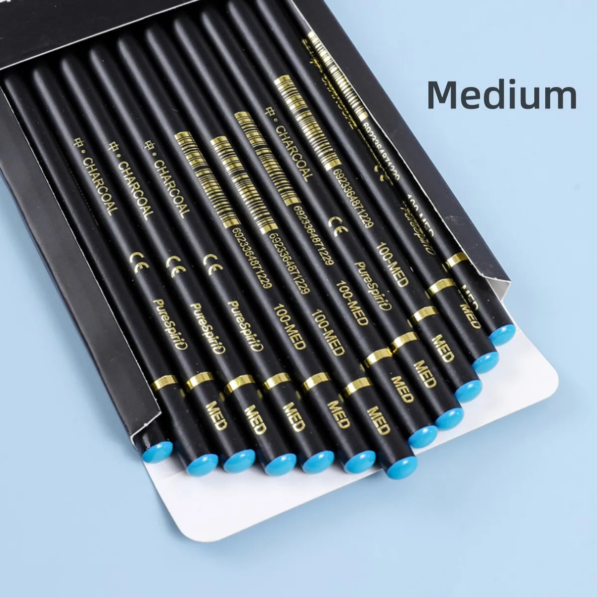 12PCS Professional Charcoal Pencils for Drawing, Sketching, Shading, Artist Pencils for Beginners & Artists