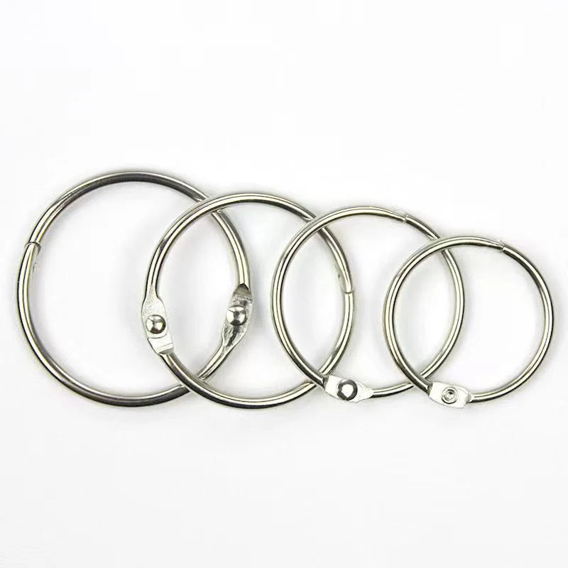 12PCS Metal Ring Binder Book Ring Photo Album Binding Ring for DIY Office Book Paper Open Loop Clasp Binding Supplies 20-39mm