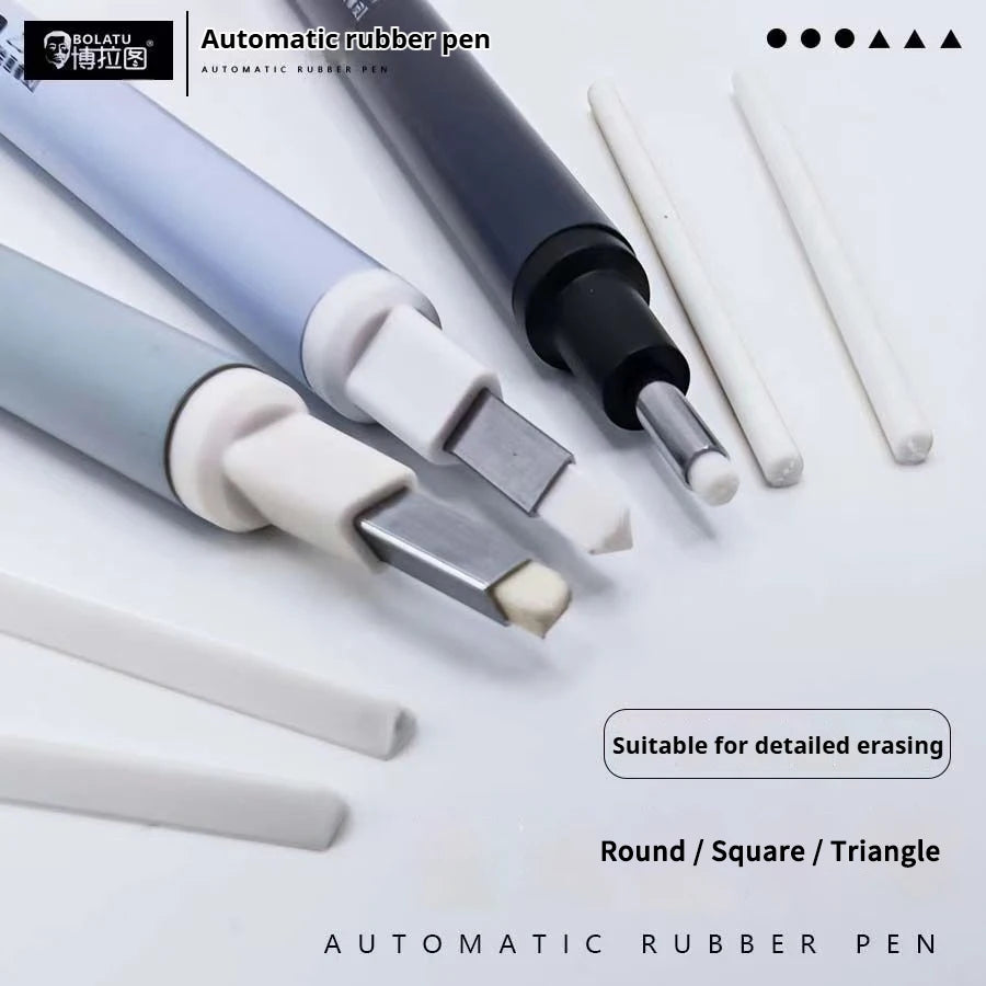 Eraser Pen Automatic Pencil Rubber Refillable Pen High Precision Sketching Drawing Correction Painting Erasers Art Supplies