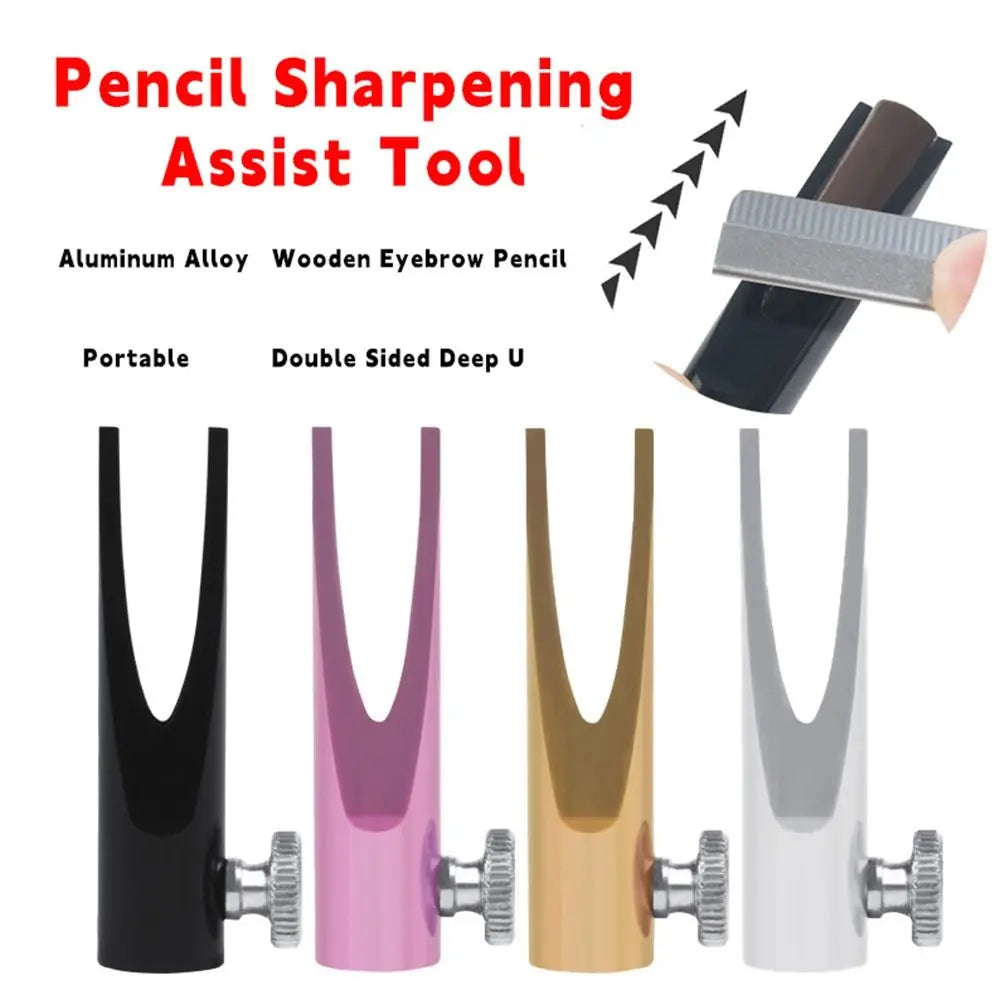 Metal Pencil Sharpening Assist Tool Adjustable Screw Firmly Fixing Eyebrow Pen Sharpening Tool Duckbill Brow Pen Sharper