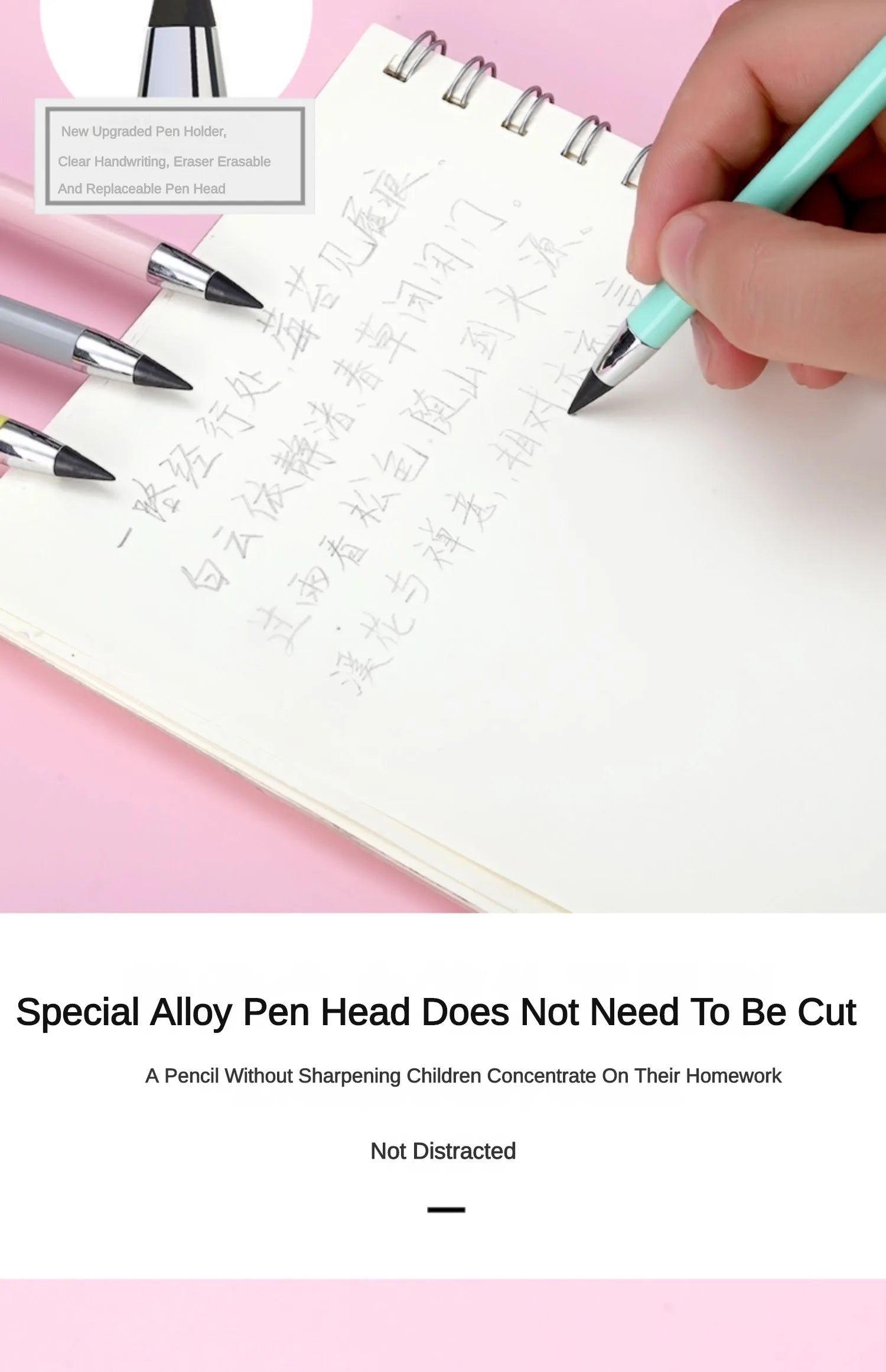 Infinity Pencil Set Erasable Unlimited Pencils Eternal Writing HB No Sharpening Kawaii Stationery Cute Office School Supplies