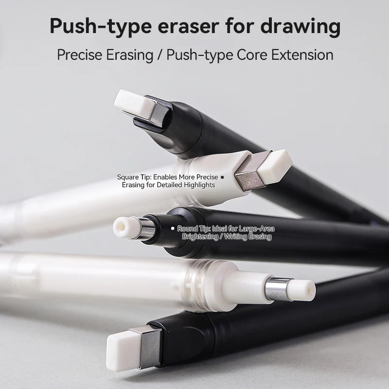 Languo Eraser Retractable Automatic Pencil Rubber High Precision Pencil Eraser Correction Highlight Rubber Tools Art Supplies