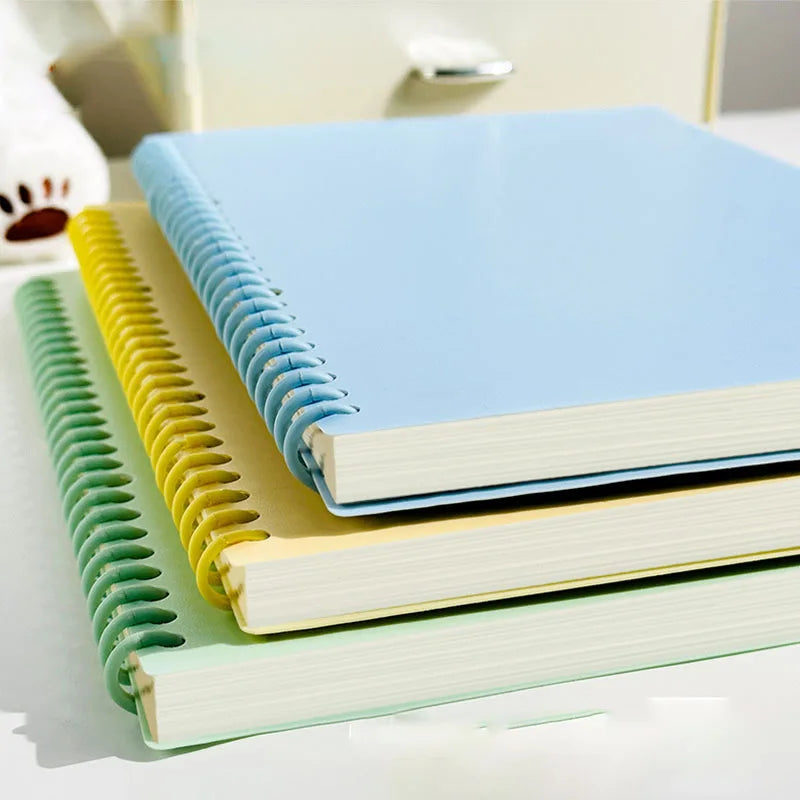 Macaron Loose Leaf Notebook 60 Sheets Detachable Coil Binder A4/A5/B5 Replaceable Journal for School