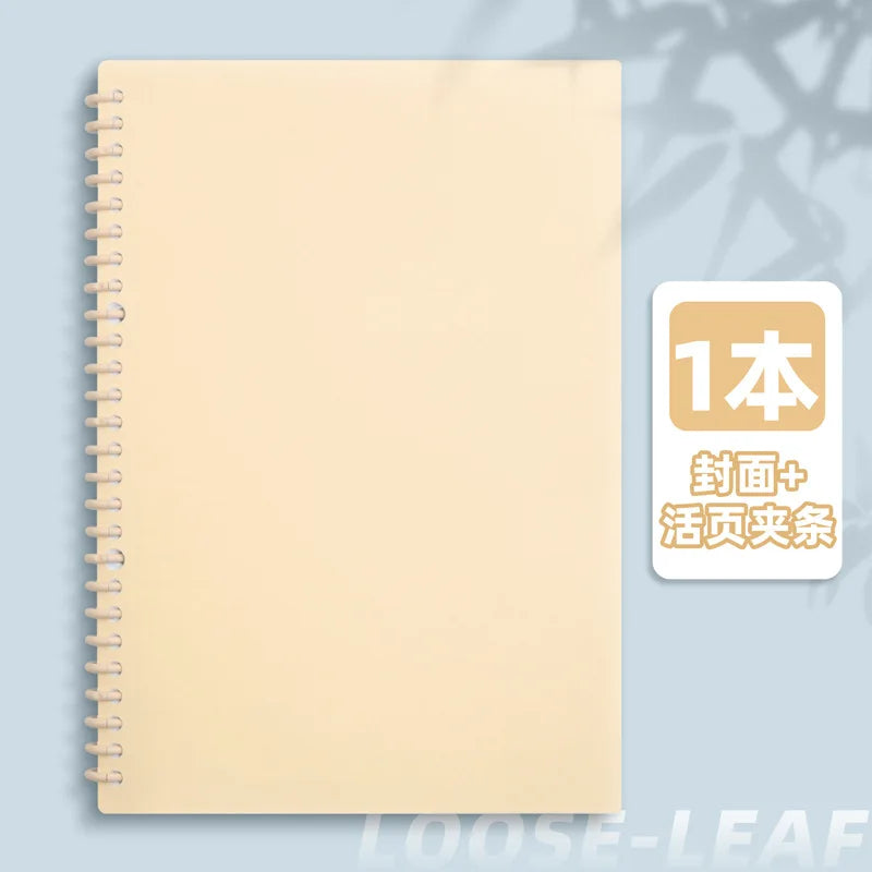 Macaron Loose Leaf Notebook 60 Sheets Detachable Coil Binder A4/A5/B5 Replaceable Journal for School