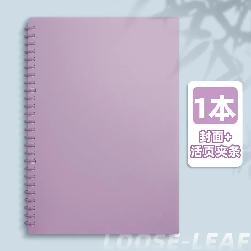 Macaron Loose Leaf Notebook 60 Sheets Detachable Coil Binder A4/A5/B5 Replaceable Journal for School