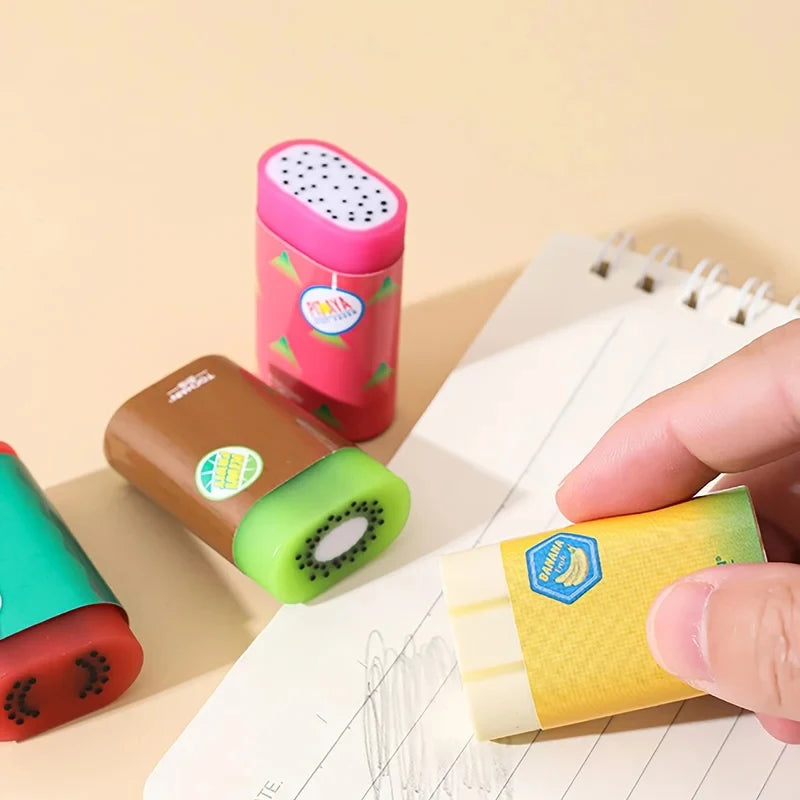 Set of Randomly Assorted Fruit Cute Sandwich Erasers for Students Creative Erasers That Erase Cleanly Without Leaving Marks