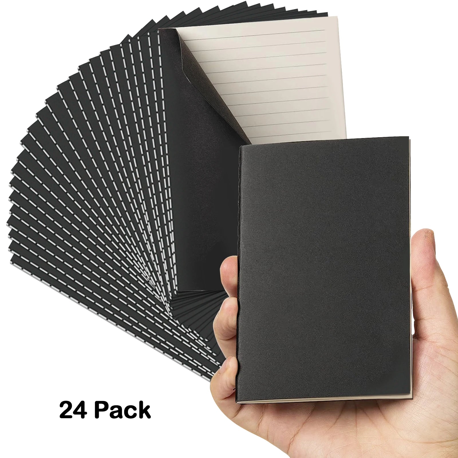 24 Pack Pocket Notebook Journal Bulk, College Lined Paper with Softcover, Small Memo Notepad for Writing/Drawing Diary/ Subject