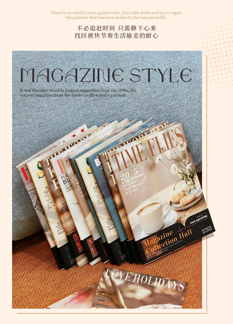 Journal GO 30sheets Magazine Collection Material Book for Scrapbooking Collage Junk Journal Magazine Gallery Material Paper