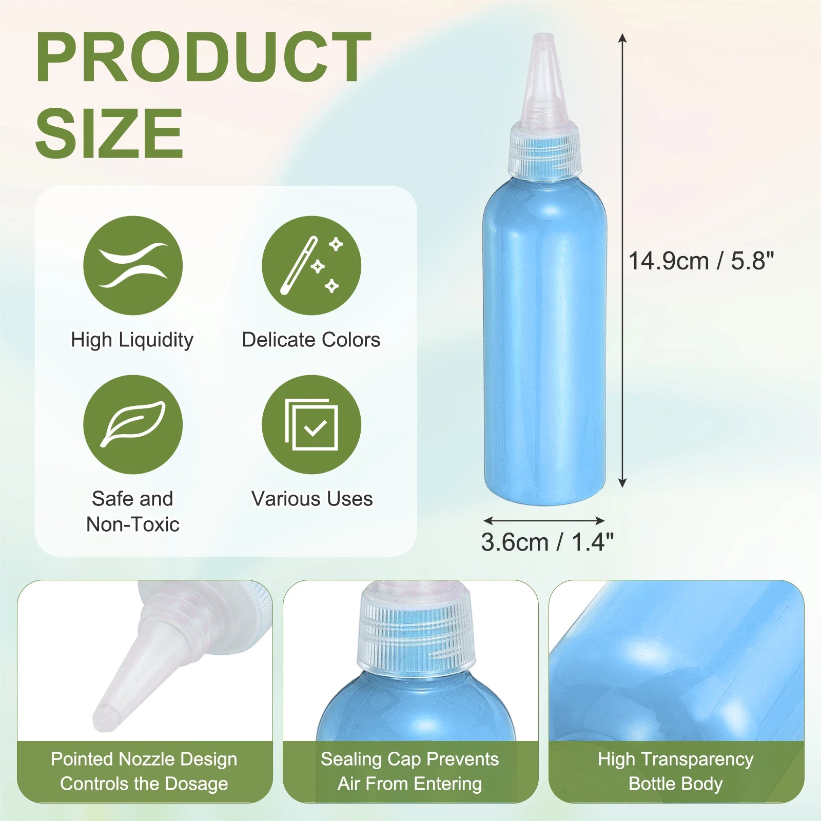Acrylic Ink 100ml/3.4oz High Flow Fast Drying Professional Colors Acrylic Paint Ink for Painting Canvas Wood Rocks Craft Drawing