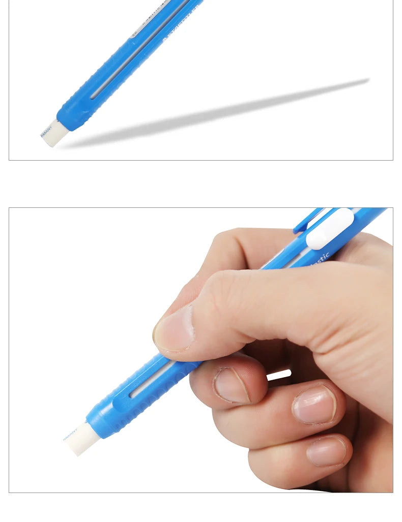 STAEDTLER Mars Plastic Eraser Pen with Refillable Holder,Smudge-Free & Tear-Free Precision, Retractable Design with Clip, Blue
