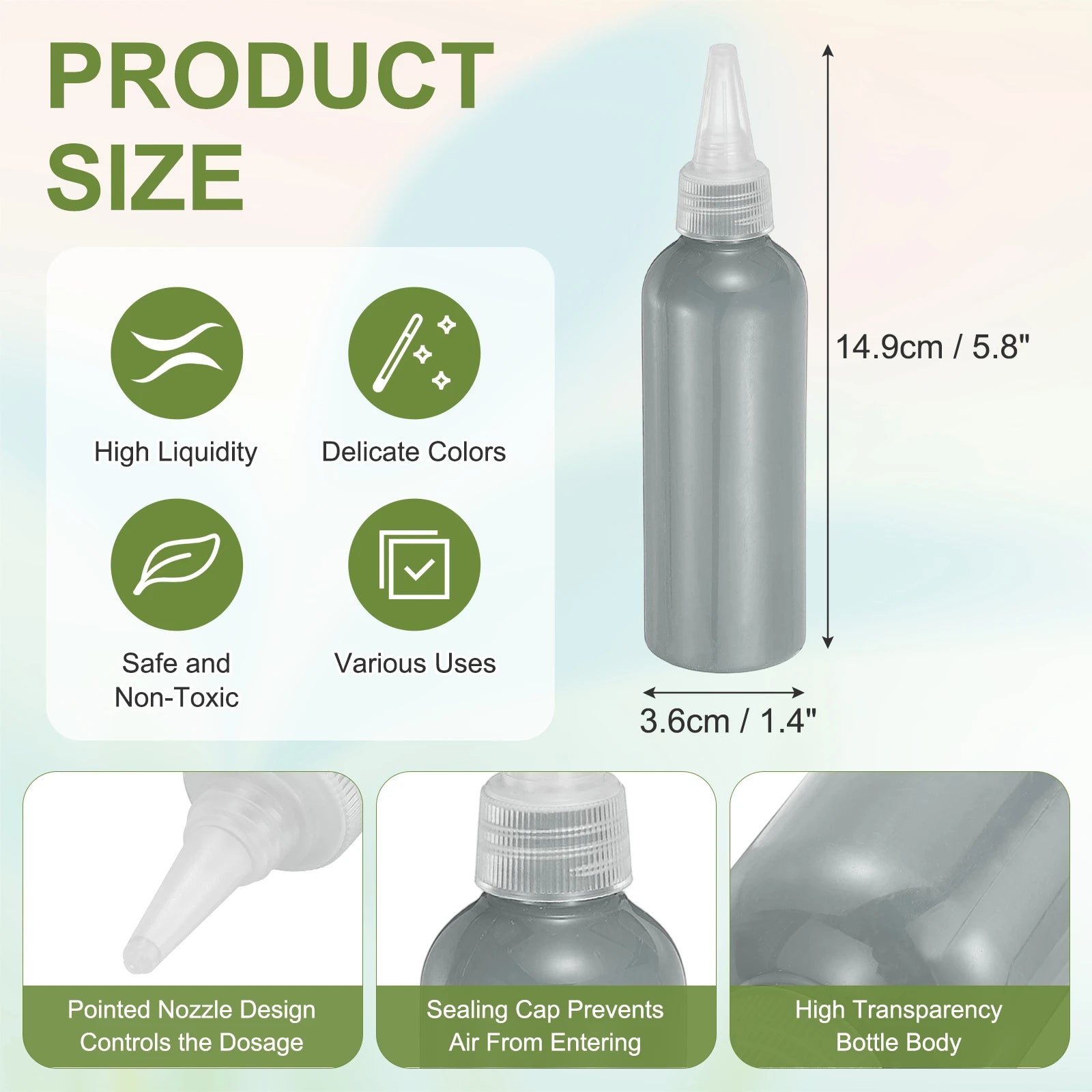 Acrylic Ink 100ml/3.4oz High Flow Fast Drying Professional Colors Acrylic Paint Ink for Painting Canvas Wood Rocks Craft Drawing